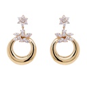 ARETES “FIORIRE“ COLGANTE 36-DIAMANTES Talla-Redondo 0.68ct 7.4gr. ORO AMARILLO 18K