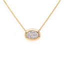 GARGANTILLA “SUNSHINE“ OVAL-7X5mm 10-DIAMANTES 0.07ct 1.7gr. 42cm. ORO AMARILLO/BLANCO 18K