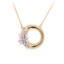 GARGANTILLA "FIORIRE" COLGANTE 35-DIAMANTES Talla-Redondo 0.20ct 5.3gr. 42cm. ORO AMARILLO 18K