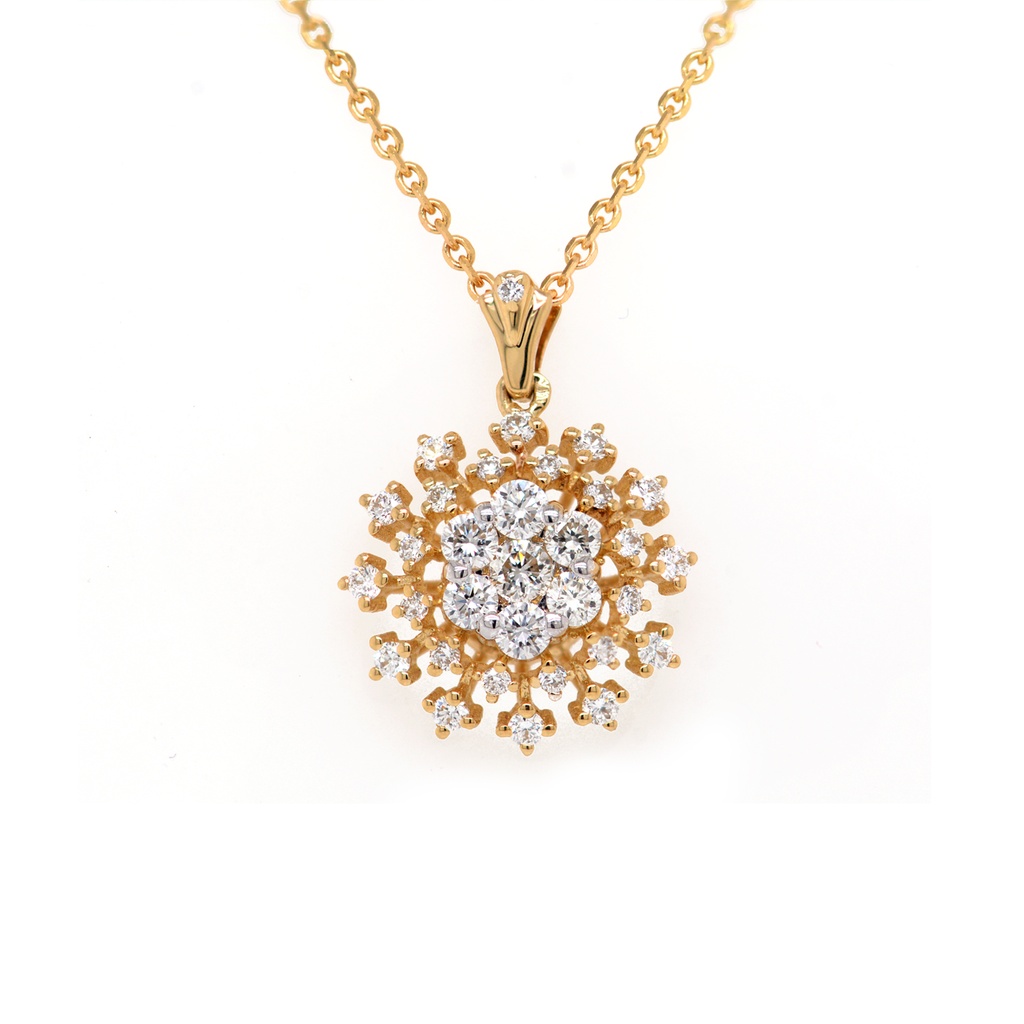 GARGANTILLA "CUASAR" 32-DIAMANTES Talla/Redondo 0.40ct 3.3gr. 42cm. ORO AMARILLO/BLANCO 18K