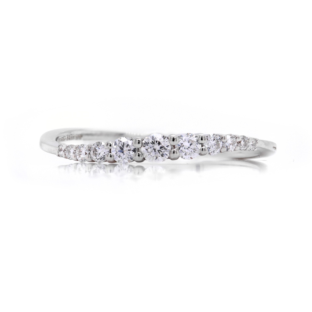 ALIANZA SUMMIT SWIRL 11-DIAMANTES 0.22ct 1.3 ORO BLANCO 18K