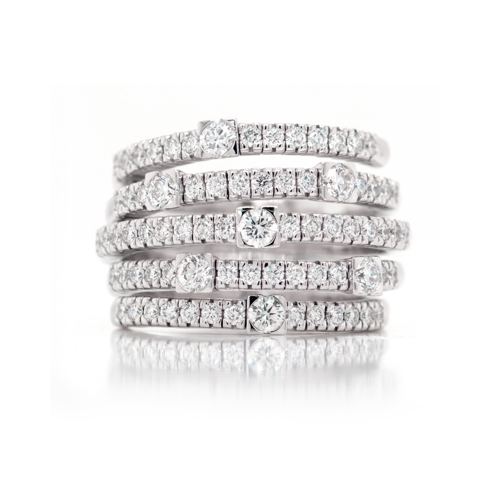 ANILLO DAMIANI “NOTTE DI SAN LORENZO“ DIAMANTE-1.35ct 11.5gr. ORO BLANCO 18K