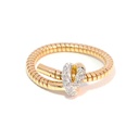 ANILLO NODO DIAMANTES-0.09ct GVS 4.1gr. AMARILLO/BLANCO 18K
