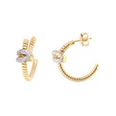 ARETES NODO DIAMANTES-0.22ct GVS 8.62gr. ORO AMARILLO/BLANCO 18K