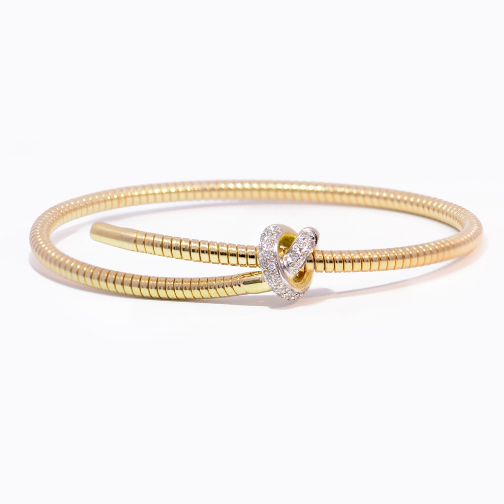 BRAZALETE NODO DIAMANTES-0.12ct GVS 11.2gr. ORO AMARILLO/BLANCO 18K