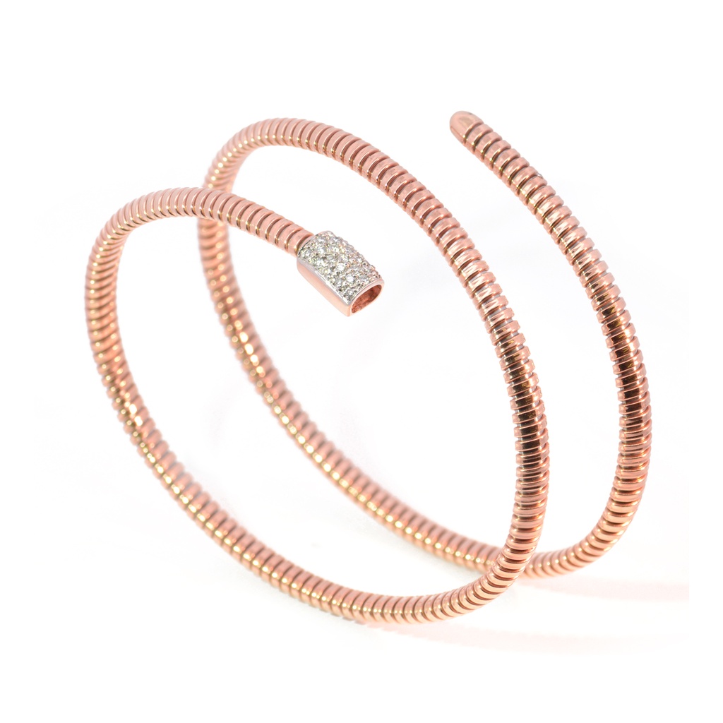 BRAZALETE CULT DIAMANTES-0.18ct GVS 17.2gr. ORO ROSA/BLANCO 18K