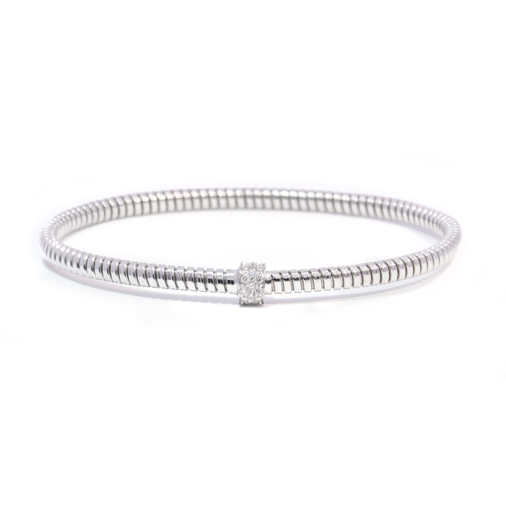 Brazalete BASIC Diamante-0.10ct GVS 7.5gr. ORO BLANCO 18K