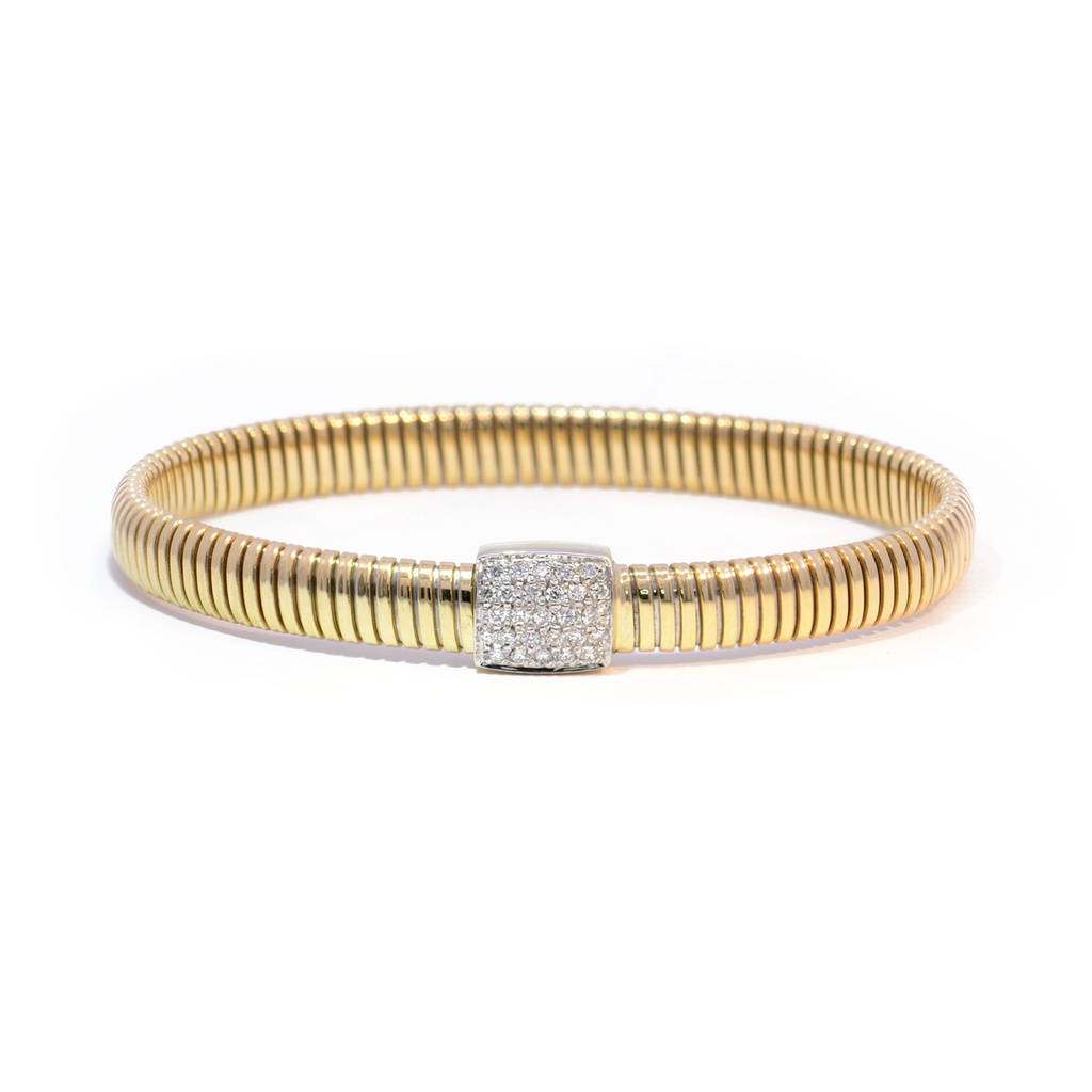 Brazalete KdiK ‘BUNDLES’ Diamantes-0.27ct GVS 14.5gr. ORO AMARILLO/BLANCO 18K