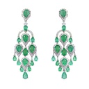 ARETES Chandelier 32-ESMERALDAS Pera/6.74ct DIAMANTES/1.17ct 12.5gr. ORO BLANCO 18K