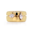 ANILLO 2-DIAMANTES Talla/Marquise 0.79ct 7.9 ORO AMARILLO 18K
