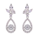 ARETES  60-DIAMANTES Talla/Brillante 0.66ct, 2-DIAMANTES Talla/Marquis 0.25ct, 3.62gr. ORO BLANCO 18K