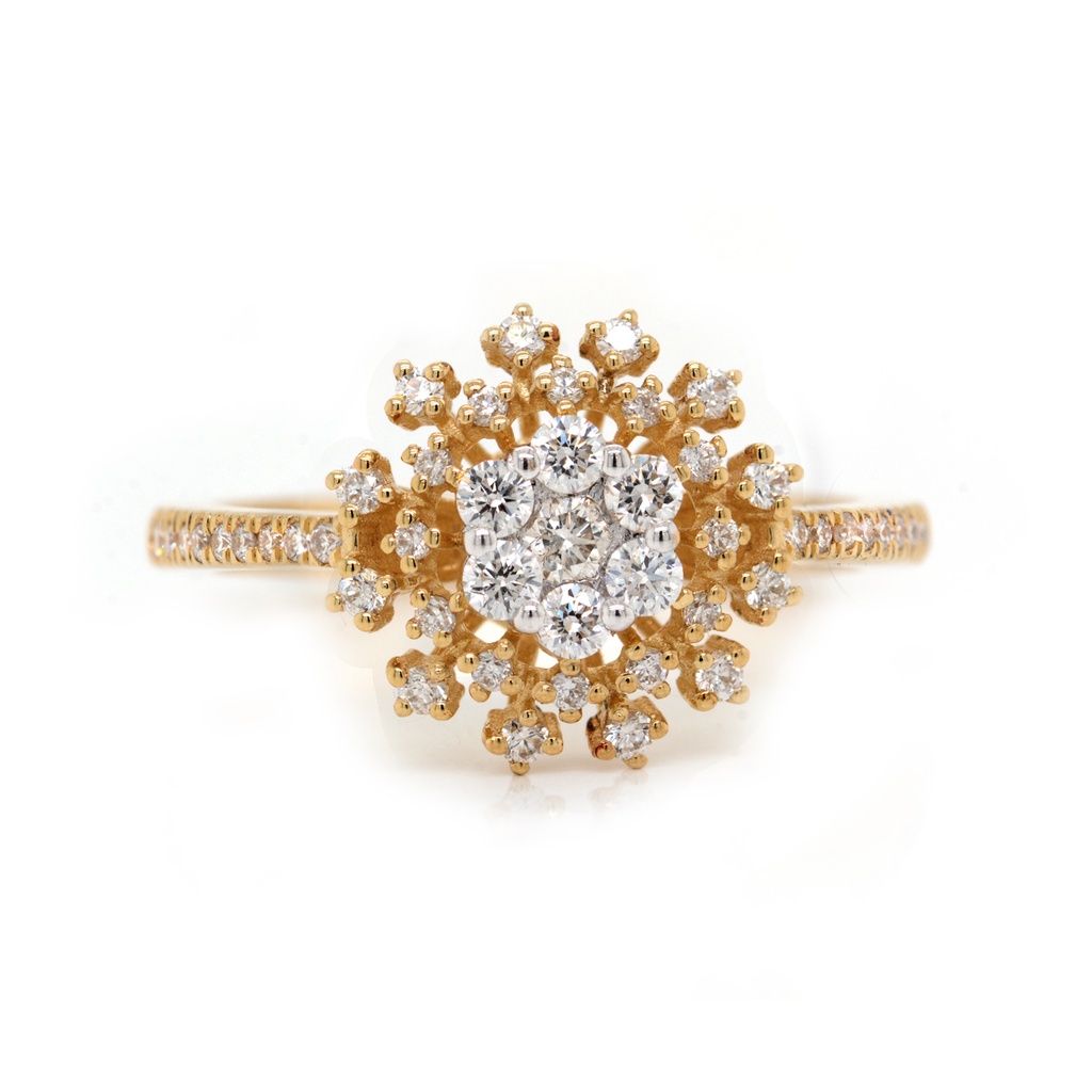 ANILLO “CUASAR” 49-DIAMANTES Talla/Brillante 0.45ct 3.67gr ORO AMARILLO 18K