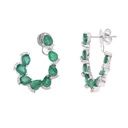 ARETES 16-ESMERALDAS Talla/Pera 3.92ct, 48-DIAMANTES Talla/Brillante 0.15ct, 6.2gr ORO BLANCO 18K