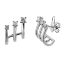 ARETES 6-DIAMANTES Talla/Brillante 0.48ct, 5.28gr ORO BLANCO 18K