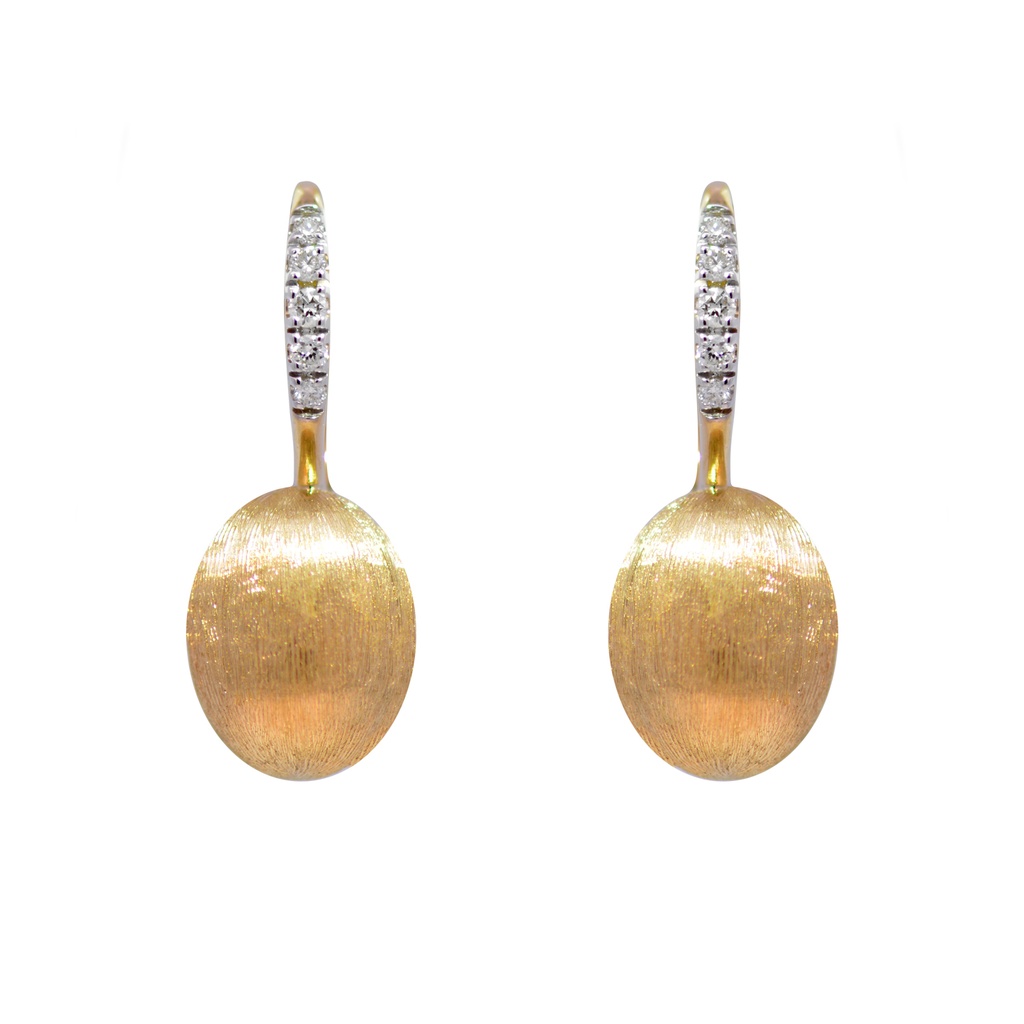 ARETES NANIS CILIEGINE DIAMANTES-0.09ct GVS 2.5gr. ORO AMARILLO/BLANCO 18K 