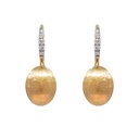 ARETES NANIS CILIEGINE DIAMANTES-0.09ct GVS 2.5gr. ORO AMARILLO/BLANCO 18K 
