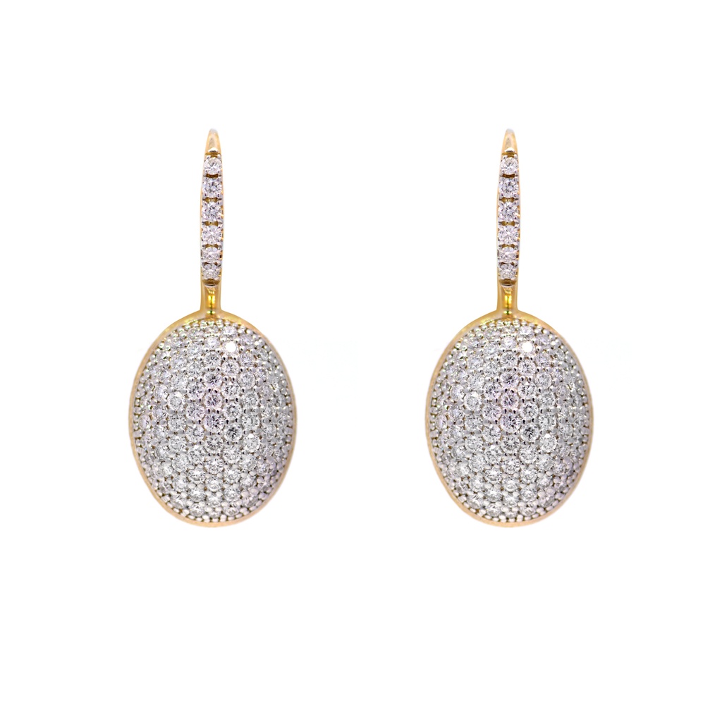 ARETES NANIS CILIEGINE DIAMANTES-1.26ct. GVS 5.7gr. ORO AMARILLO/BLANCO 18K  