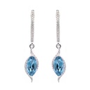 ARETES “MARIA DE LUJO“ TOPACIO LONDON-1.52ct/Marquise DIAMANTE-0.16ct 2.7gr. ORO BLANCO 18K