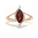 ANILLO “MARIA DE LUJO“ GRANATE-1.21ct/Marquise DIAMANTE-0.09ct 3.9gr. ORO AMARILLO 18K