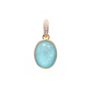 DIJE NANIS BOULES-ANICE AMAZONITA-4.00ct DIAMANTES-0.03ct. GVS 2.8gr. ORO AMARILLO/BLANCO 18K 