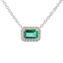 GARGANTILLA HALO ESMERALDA/ Octágono-0.42ct DIAMANTES-0.08ct GVS 40/45cm. 3.2gr. ORO BLANCO 18K