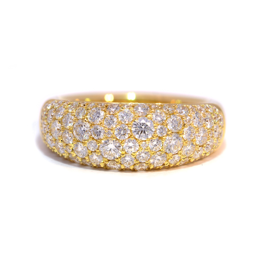 ANILLO PAVE 88-DIAMANTES IDEAL - 1.63ct GVS 6.2gr. ORO AMARILLO 18K 