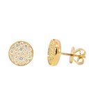 Aretes PAVE DISCO-9.7mm 48-Diamantes LOVESTONE 0.64ct GVS 3.9gr. ORO AMARILLO 18K  