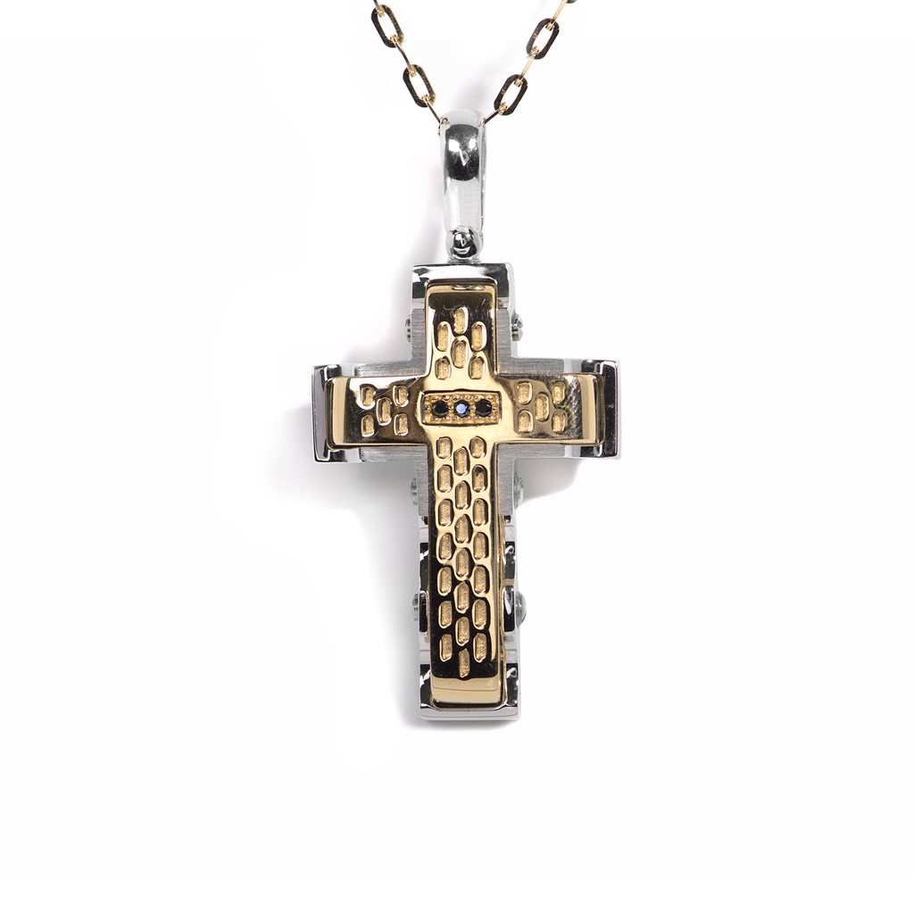 CRUZ UOMO TRACE OA/OB 36X23MM 12.50 18K 