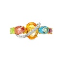 Anillo BRUMANI Looping Shine DIAMANTE-0.07ct MULTI/GEMAS 3.0gr ORO AMARILLO/BLANCO 18K
