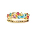Anillo BRUMANI Baobab DIAMANTE-0.15ct MULTI/GEMAS 4.5gr ORO AMARILLO 18K