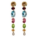 Aretes BRUMANI Looping Shine DIAMANTE-0.14ct MULTI/GEMAS 10.4gr ORO AMARILLO/BLANCO 18K
