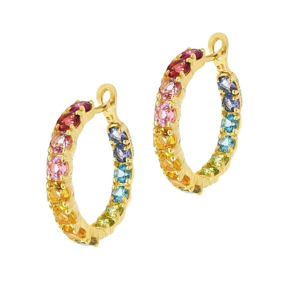 Arracadas BRUMANI Yara MULTI/GEMAS 6.5gr ORO AMARILLO 18K
