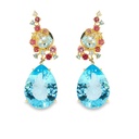 Aretes BRUMANI Baobab DIAMANTE-0.03ct MULTI/GEMAS 13.2gr ORO AMARILLO 18K (Gota Desmontable)