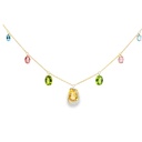 Gargantilla BRUMANI Looping Shine DIAMANTE-0.10ct MULTI/GEMAS 8.0gr 39/41/43cm ORO AMARILLO/BLANCO 18K