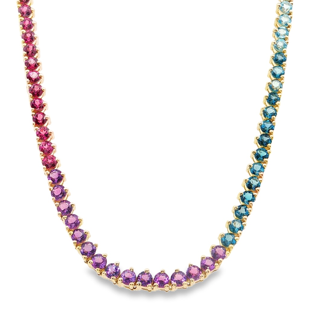Gargantilla BRUMANI Eternity Colors DIAMANTE-0.004ct MULTI/GEMAS 21.1gr 40cm ORO AMARILLO 18K