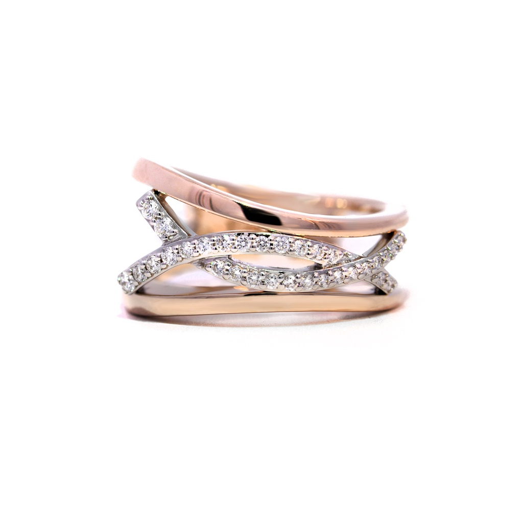 Anillo CLIP Diamante-0.37Ct H/SI OR/OB 18K