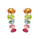 Aretes LOOPING SHINE Diamante-0.08ct Multi/Gemas-3.04ct 4.9gr 18K 