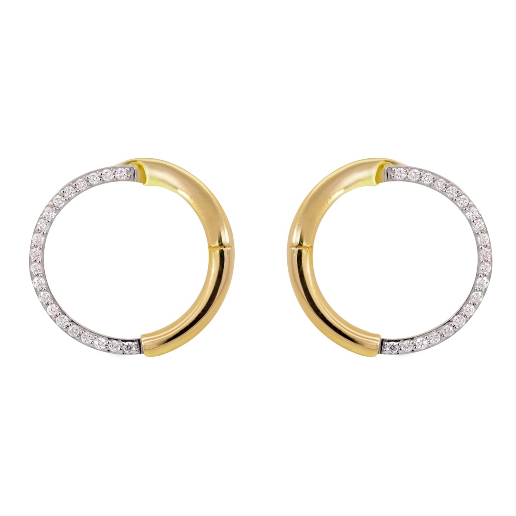 Aretes DIAMANTE-0.40ct H/SI 7.0gr ORO AMARILLO/BLANCO 18K