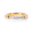 Anillo "O" DIAMANTE-0.12ct H/SI 4.9gr ORO AMARILLO/BLANCO 18K