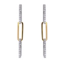 Aretes "LINK" DIAMANTES-0.27ct H/SI 3.9gr ORO AMARILLO/BLANCO 18K 