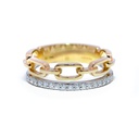 Anillo "LINK" DIAMANTES 0.21ct H/SI 6.3gr ORO AMARILLO/BLANCO 18K 