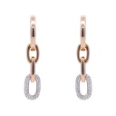 Aretes "OVAL LINK" DIAMANTES-0.45ct H/SI 10.0gr ORO ROSA/BLANCO 18K