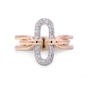 Anillo "OVAL LINK" DIAMANTES-0.22ct H/SI 7.2gr ORO ROSA/BLANCO 18K