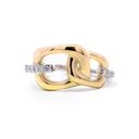 Anillo "DUO" DIAMANTES-0.18ct H/SI 6.8gr ORO AMARILLO/BLANCO 18K