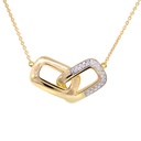 Gargantilla "DUO" DIAMANTE-0.17ct H/SI 45cm 10.3gr ORO AMARILLO/BLANCO 18K