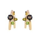 Arracadas CUARZO AHUMADO / PERIDOTO / ZAFIRO AMARILLO 9.4gr ORO AMARILLO 18K
