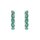 Aretes 10-ESMERALDAS Talla/Pera 1.20Ct, 10-DIAMANTES Talla/Brillante 0.09Ct, ORO BLANCO 18K