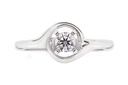 [CYC] Anillo de Compromiso Abracci con un diamante natural Corte Ideal Original 1/4ct VS2/I en oro blanco 18K