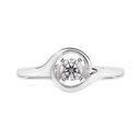 [CYC] Anillo de Compromiso Abracci con un diamante natural Corte Ideal Original 1/4ct VS2/I en oro blanco 18K
