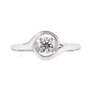[CYC] Anillo de Compromiso Abracci con un diamante natural Corte Ideal Original 1/3ct VS2/I en oro blanco 18K